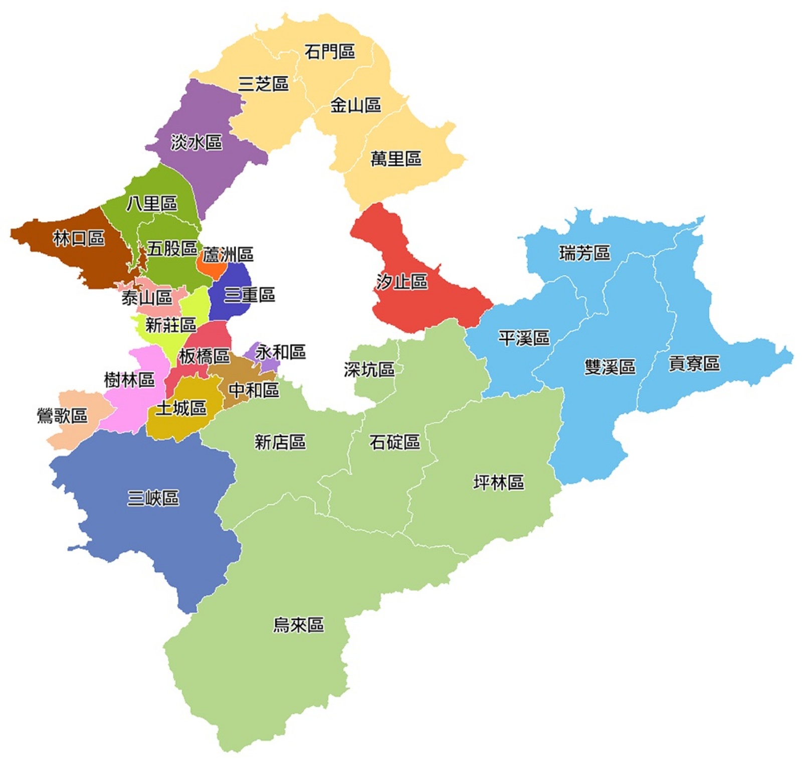 New Taipei City Districts Map - 愛旅誌